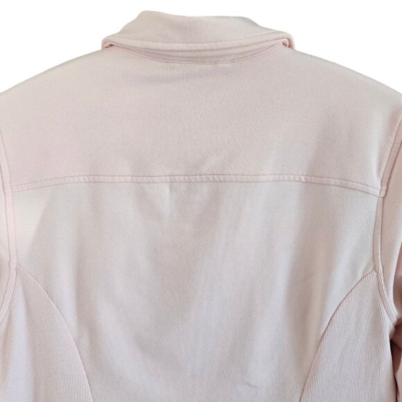 H By Halston Womens Light Pink Cotton Blend Moto Jacket Size 12 - Picture 8 of 11